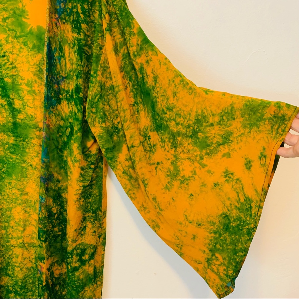 Silktique | Tie Dye Sheer Silk Kimono - Picture 6 of 9